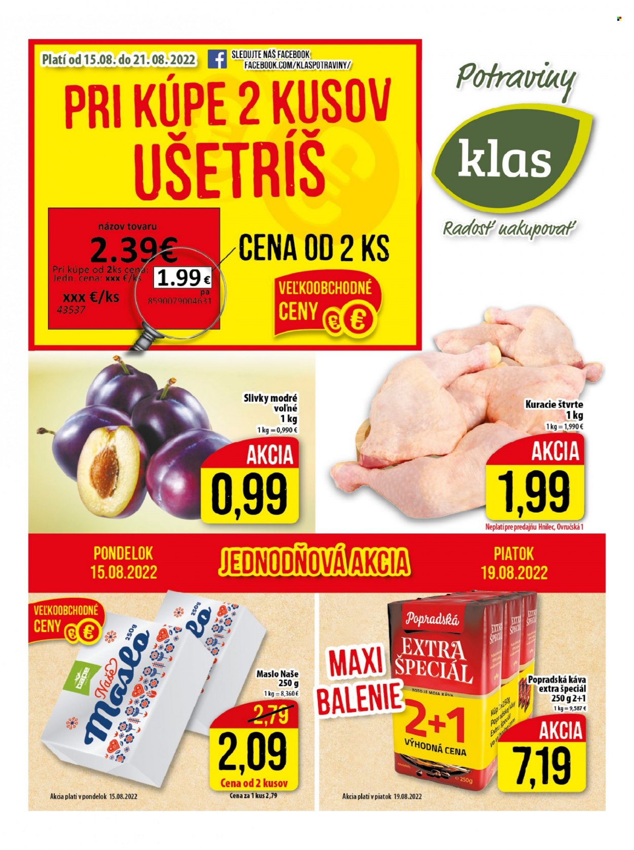 Leták Klas - 15.8.2022 - 21.8.2022. Strana 1