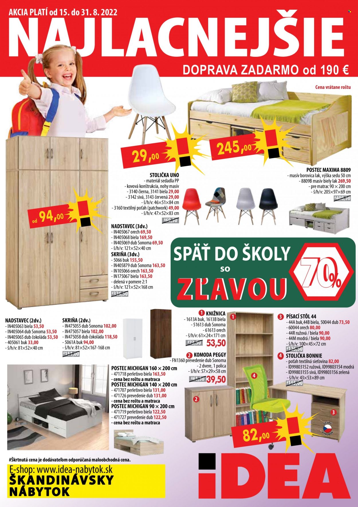 Leták IDEA nábytok - 15.8.2022 - 31.8.2022. Strana 1