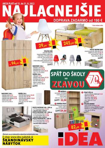 Leták IDEA nábytok - 15.8.2022 - 31.8.2022.