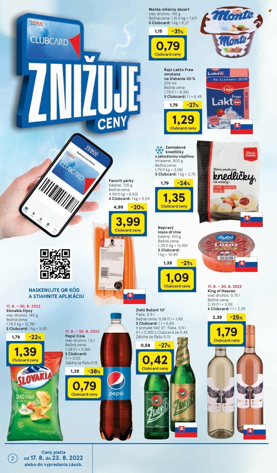 Leták TESCO supermarket - 17.8.2022 - 23.8.2022. Strana 2