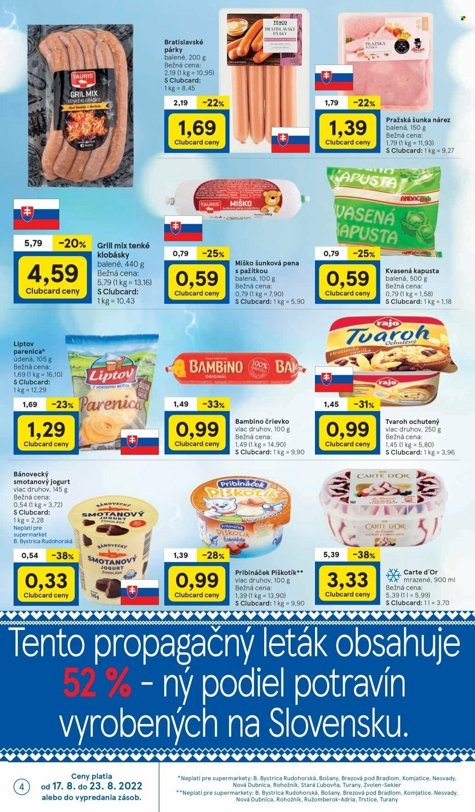 Leták TESCO supermarket - 17.8.2022 - 23.8.2022. Strana 4