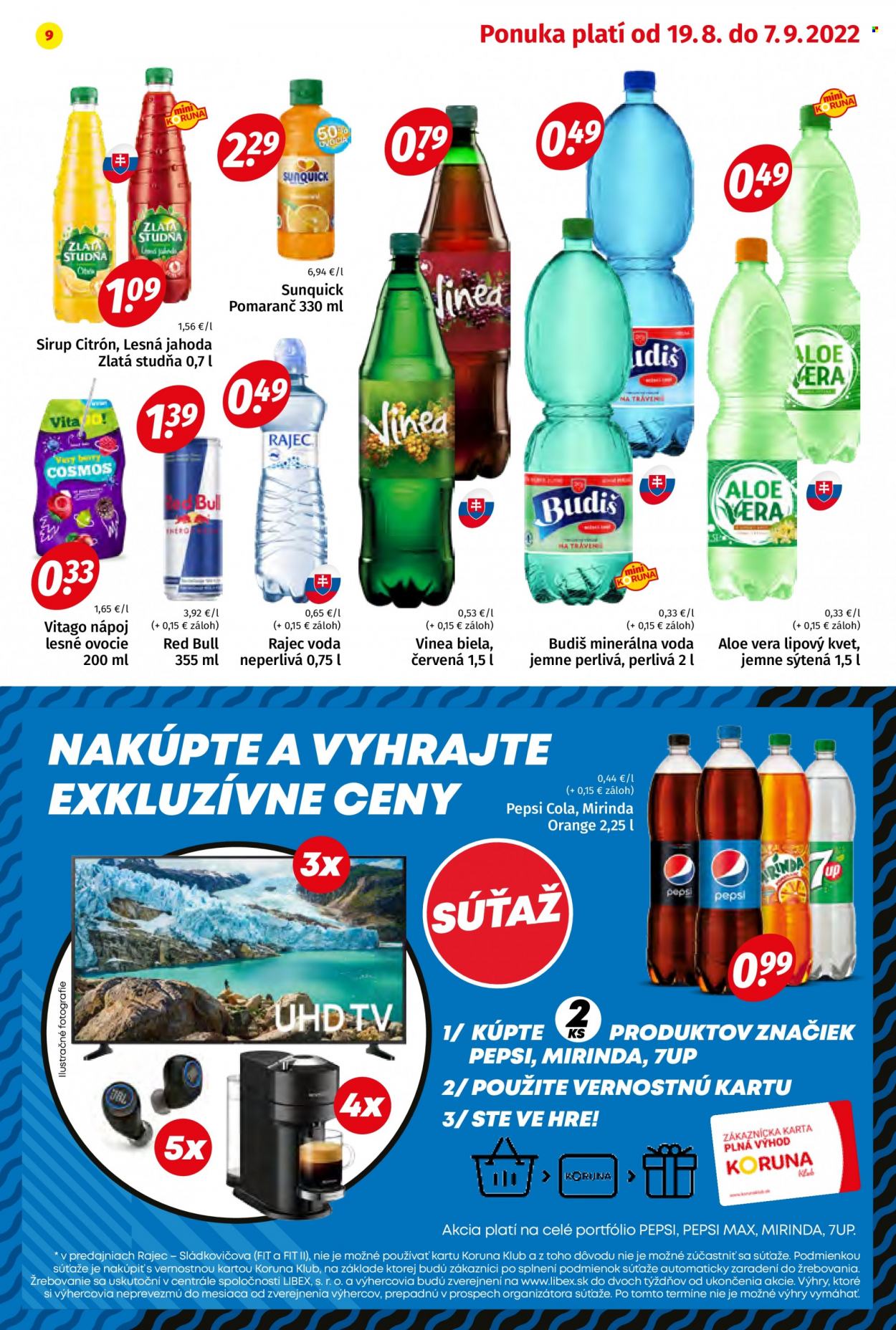 Leták Potraviny KORUNA - 19.8.2022 - 7.9.2022. Strana 9