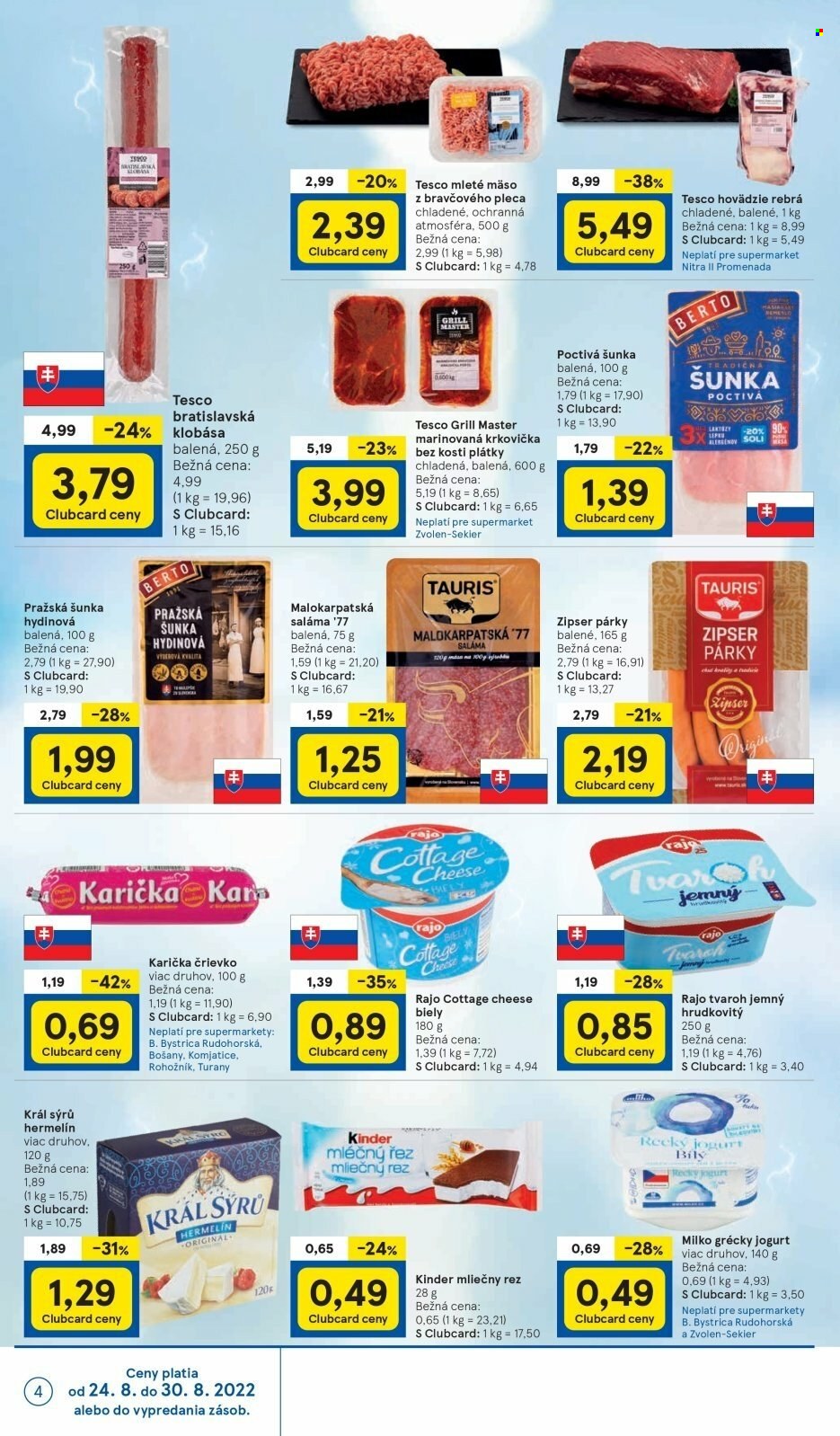 Leták TESCO supermarket - 24.8.2022 - 30.8.2022. Strana 4
