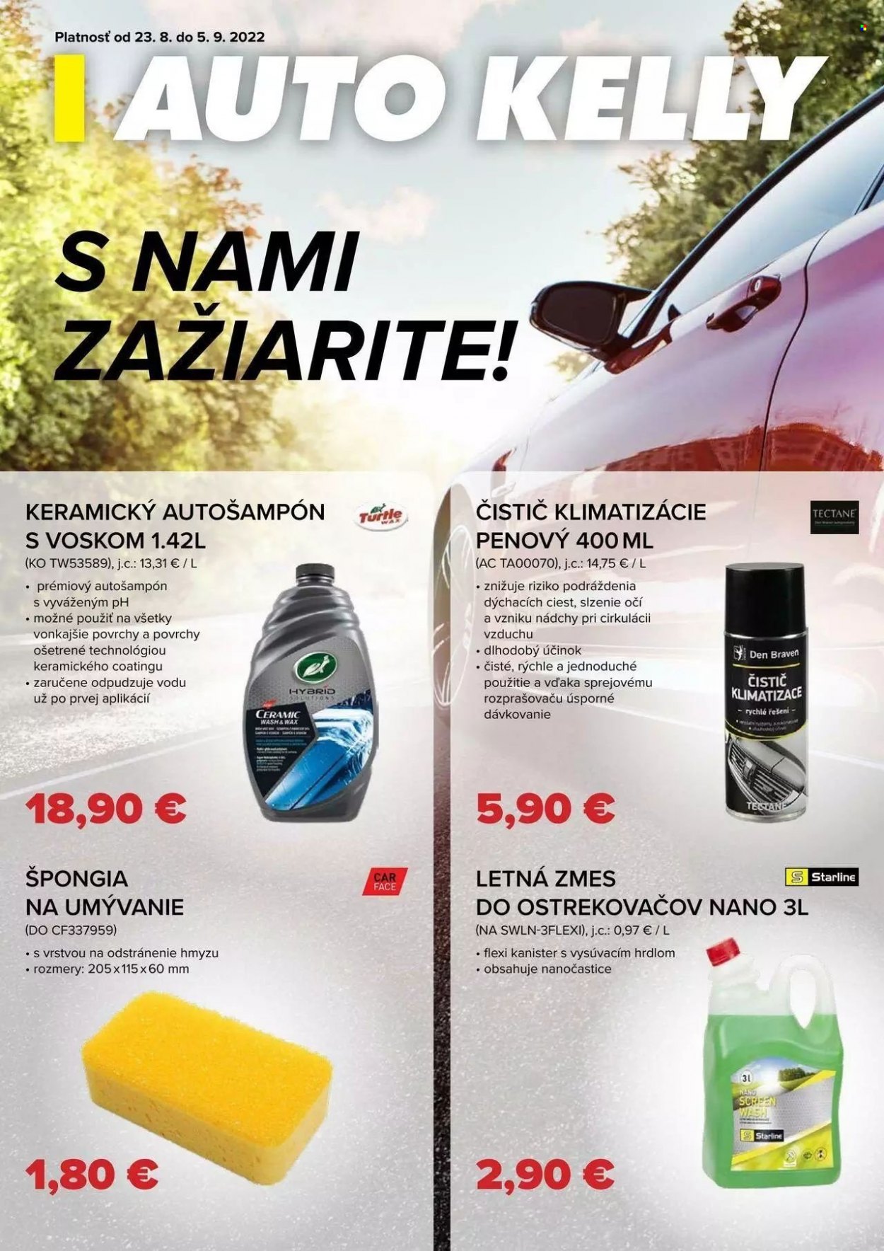 Leták Auto Kelly - 23.8.2022 - 5.9.2022. Strana 1