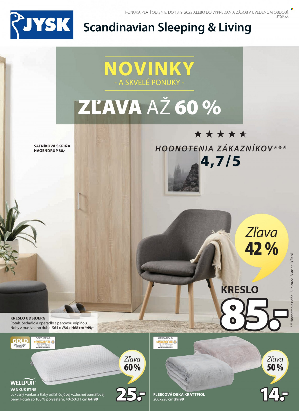 Leták JYSK - 24.8.2022 - 13.9.2022. Strana 1