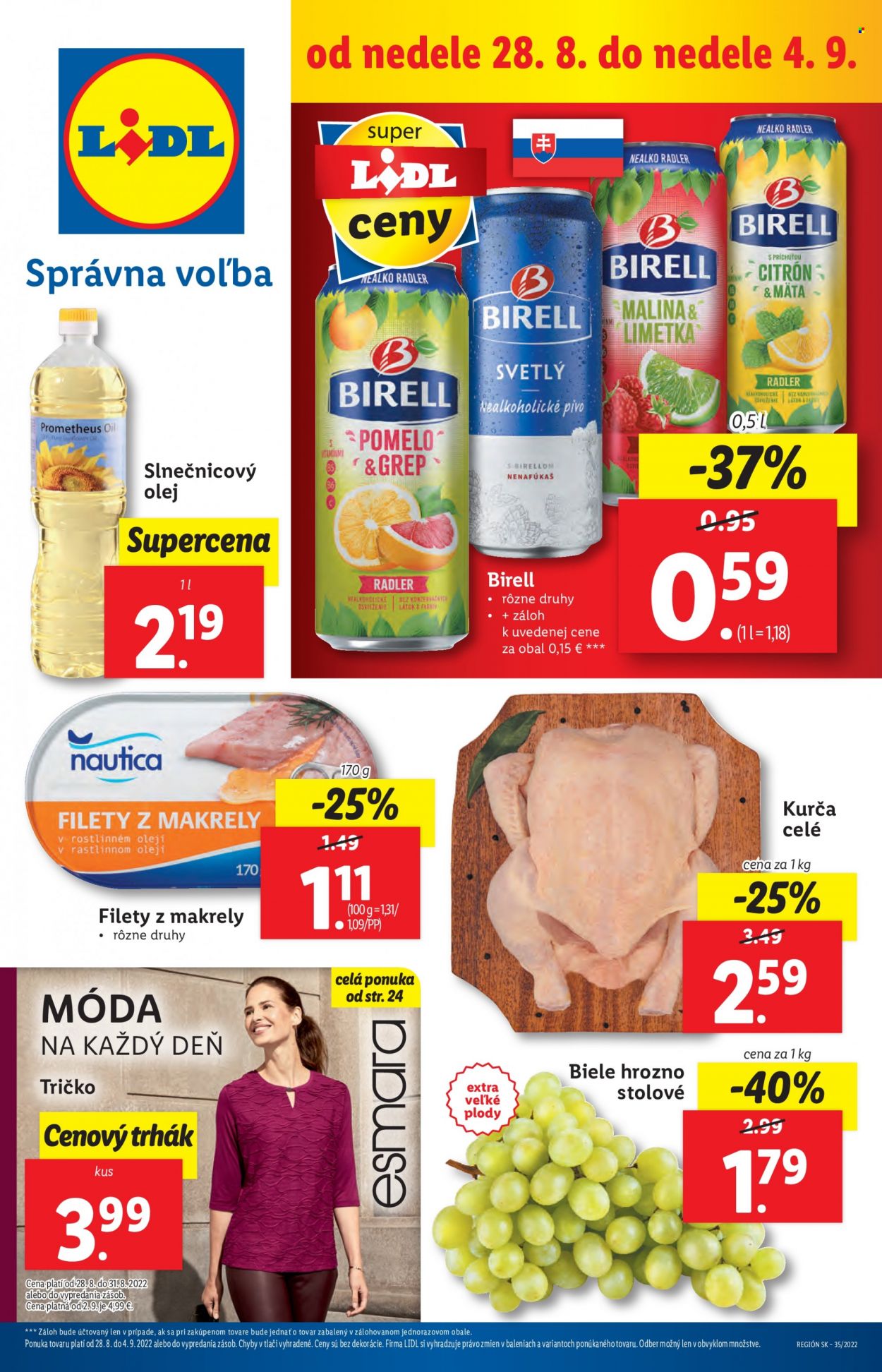 Leták Lidl - 28.8.2022 - 4.9.2022. Strana 1