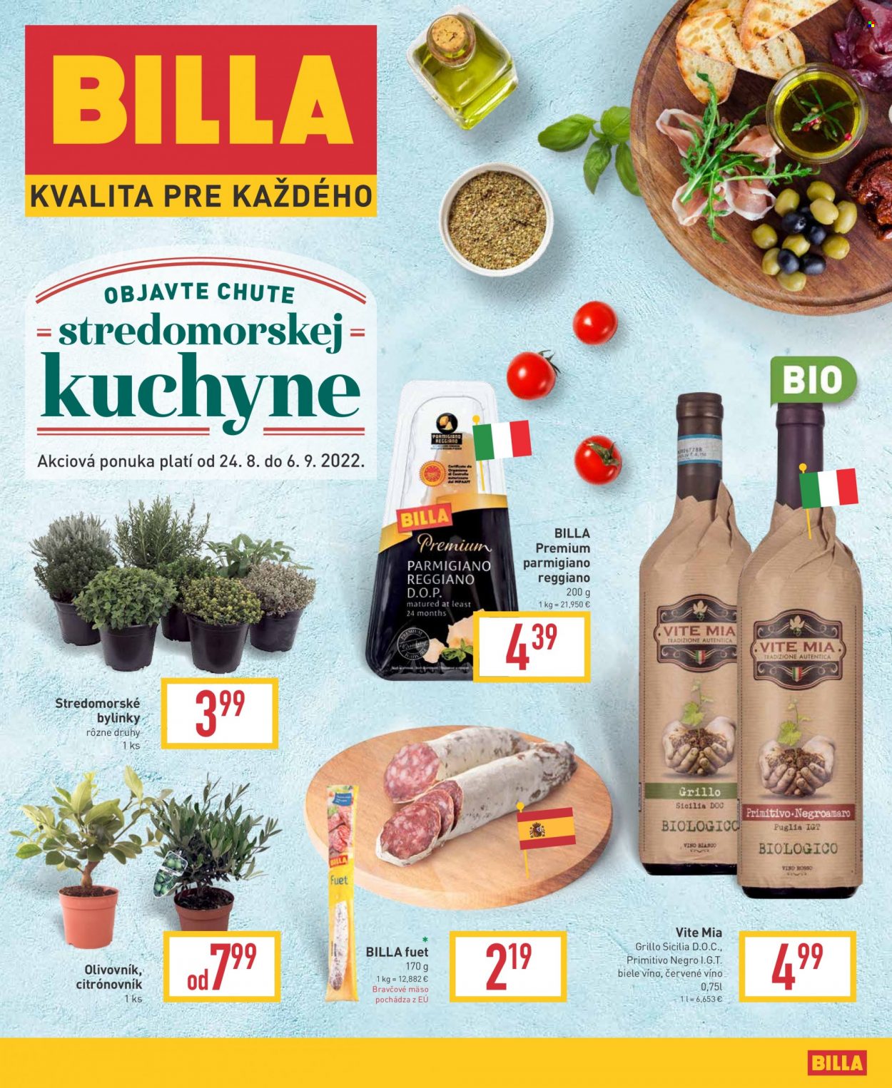 Leták Billa - 24.8.2022 - 6.9.2022. Strana 1