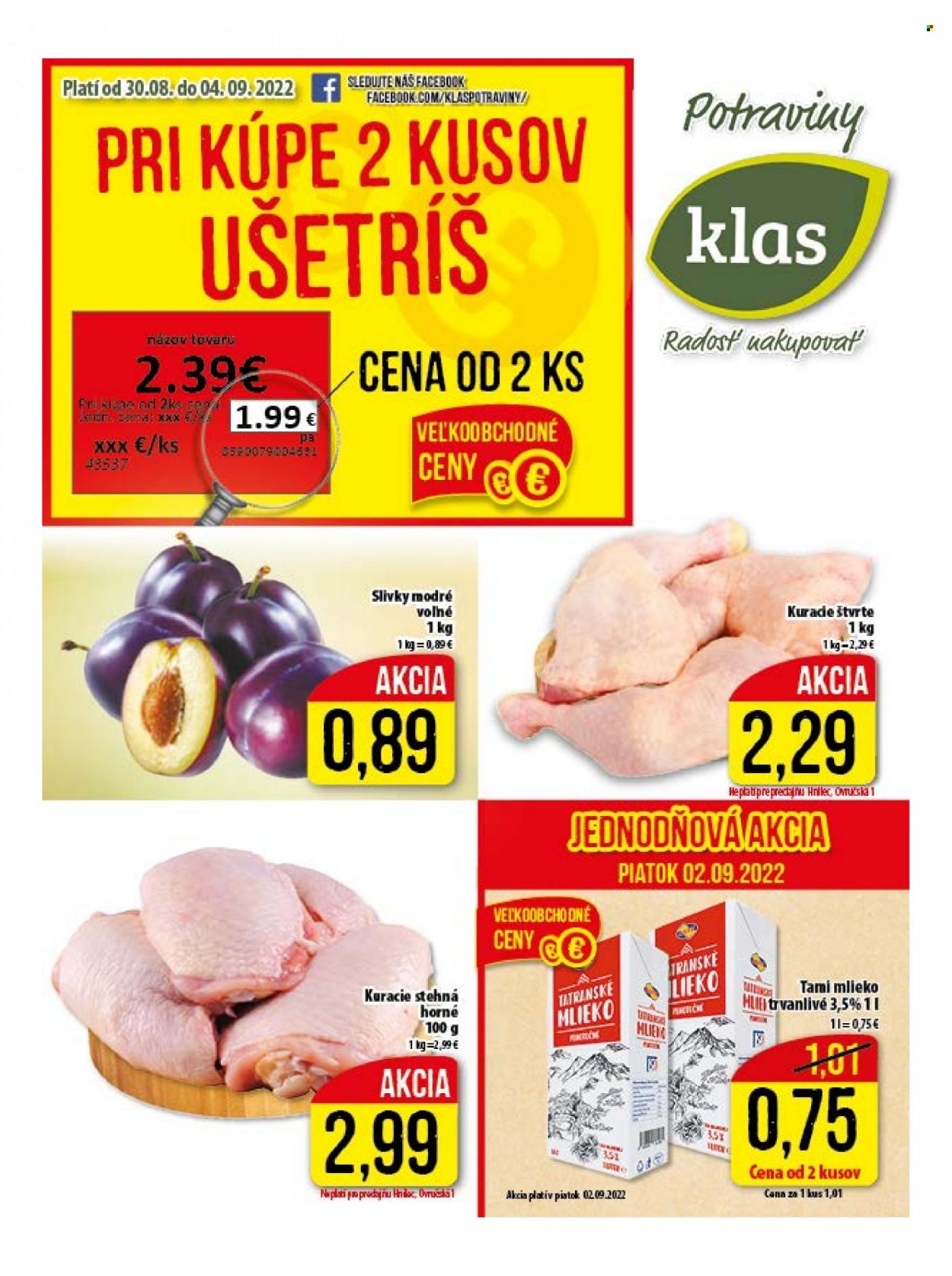 Leták Klas - 30.8.2022 - 4.9.2022. Strana 1