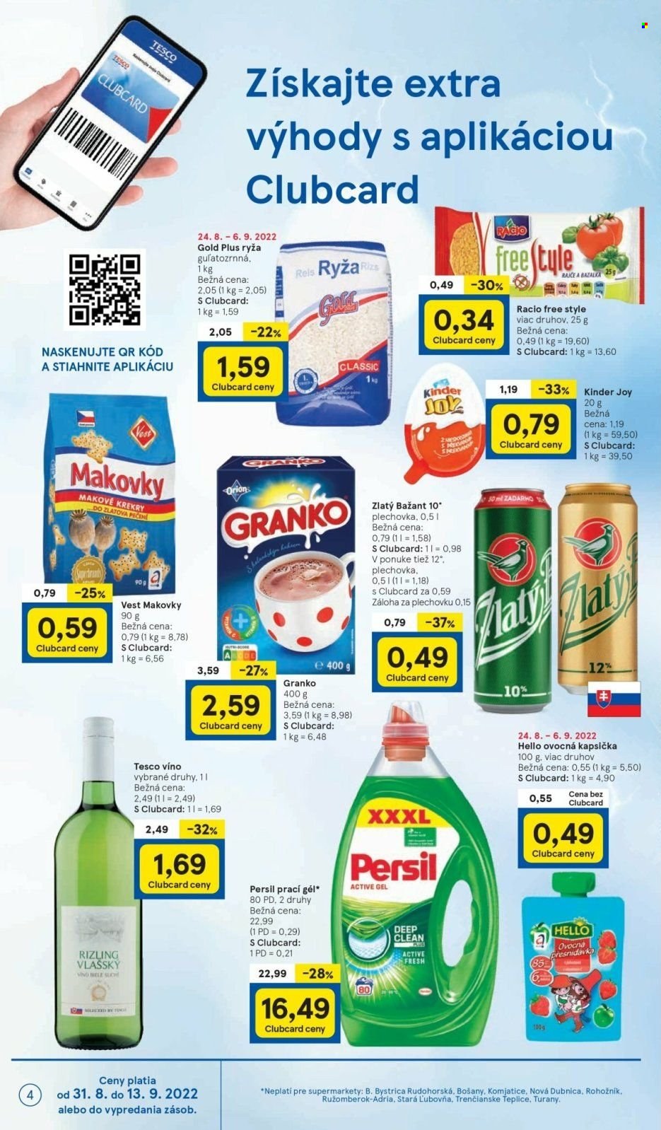 Leták TESCO supermarket - 31.8.2022 - 6.9.2022. Strana 4