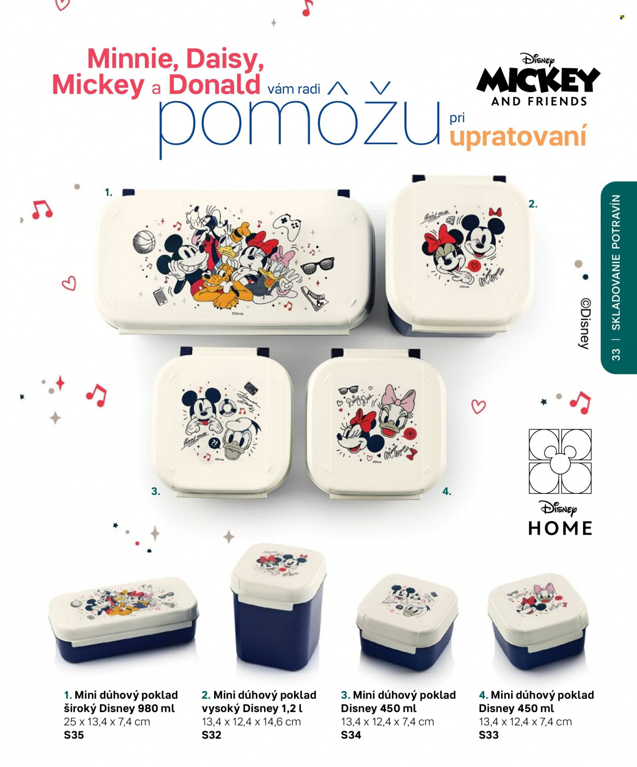 thumbnail - Leták Tupperware - Produkty v akcii - Disney, Minnie, Mickey. Strana 33.