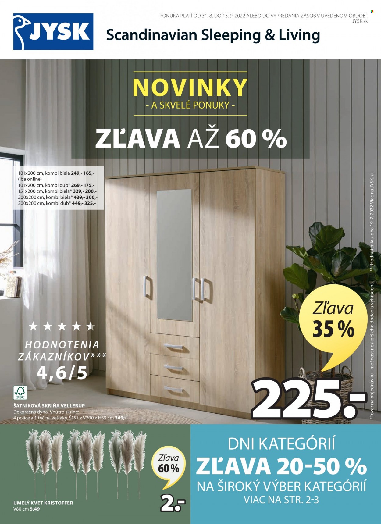 Leták JYSK - 31.8.2022 - 13.9.2022. Strana 1