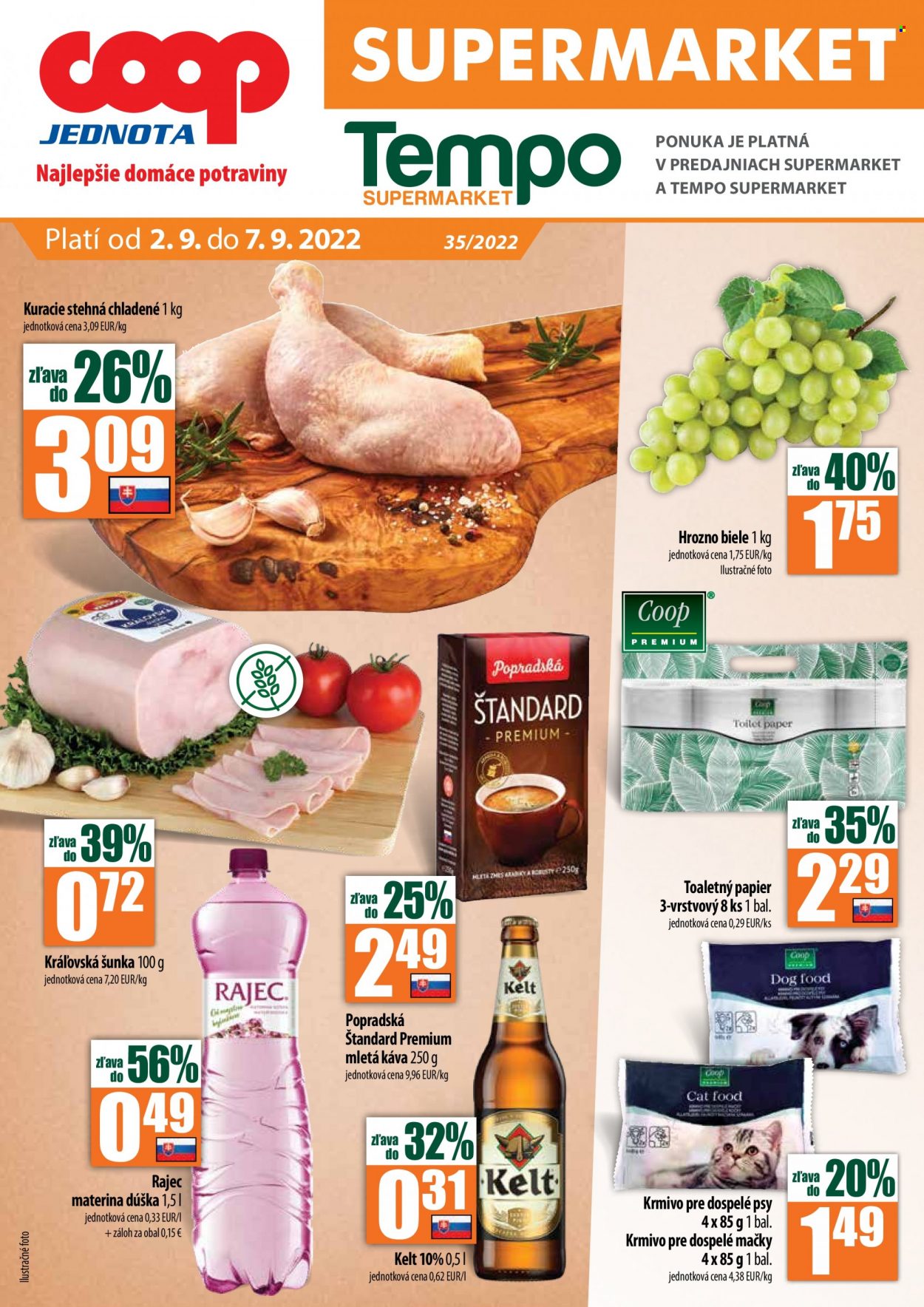 Leták COOP Jednota - 2.9.2022 - 7.9.2022. Strana 1