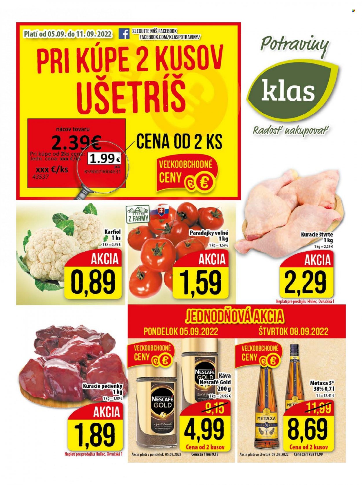 Leták Klas - 5.9.2022 - 11.9.2022. Strana 1