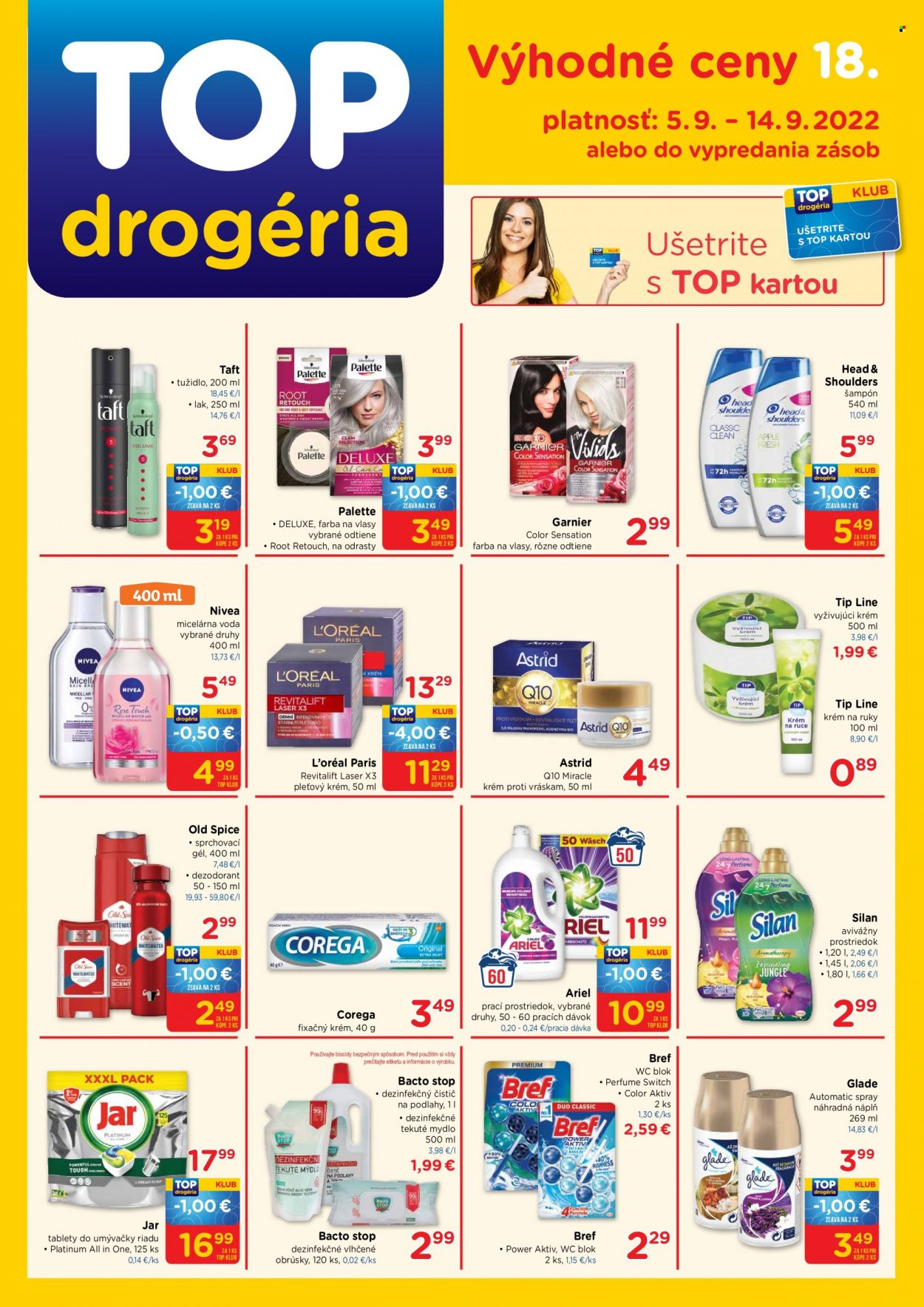 Leták TOP drogéria - 5.9.2022 - 14.9.2022. Strana 1