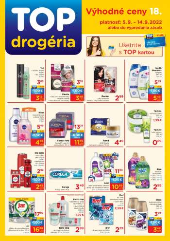 Leták TOP drogéria - 5.9.2022 - 14.9.2022.