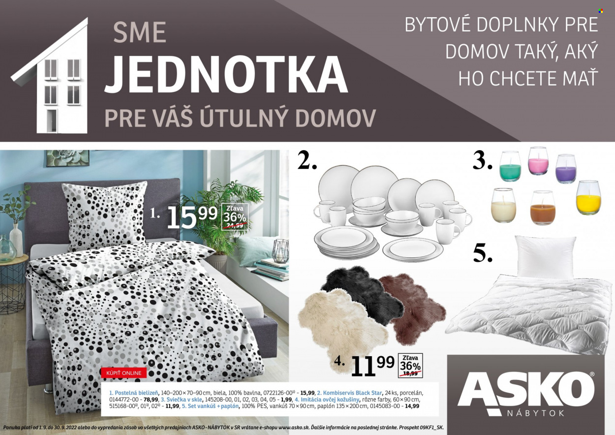 Leták Asko Nábytok - 1.9.2022 - 30.9.2022. Strana 1