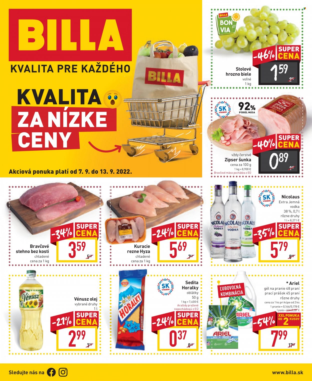 Leták Billa - 7.9.2022 - 13.9.2022. Strana 1