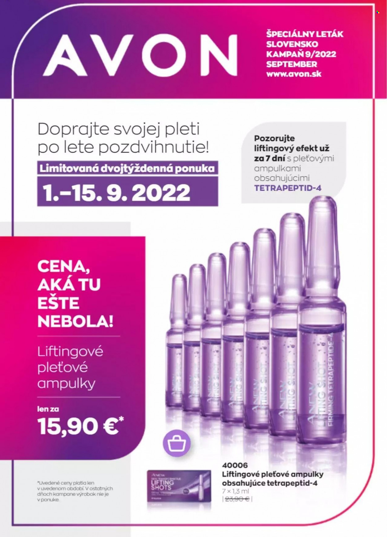 Leták Avon - 1.9.2022 - 30.9.2022. Strana 1