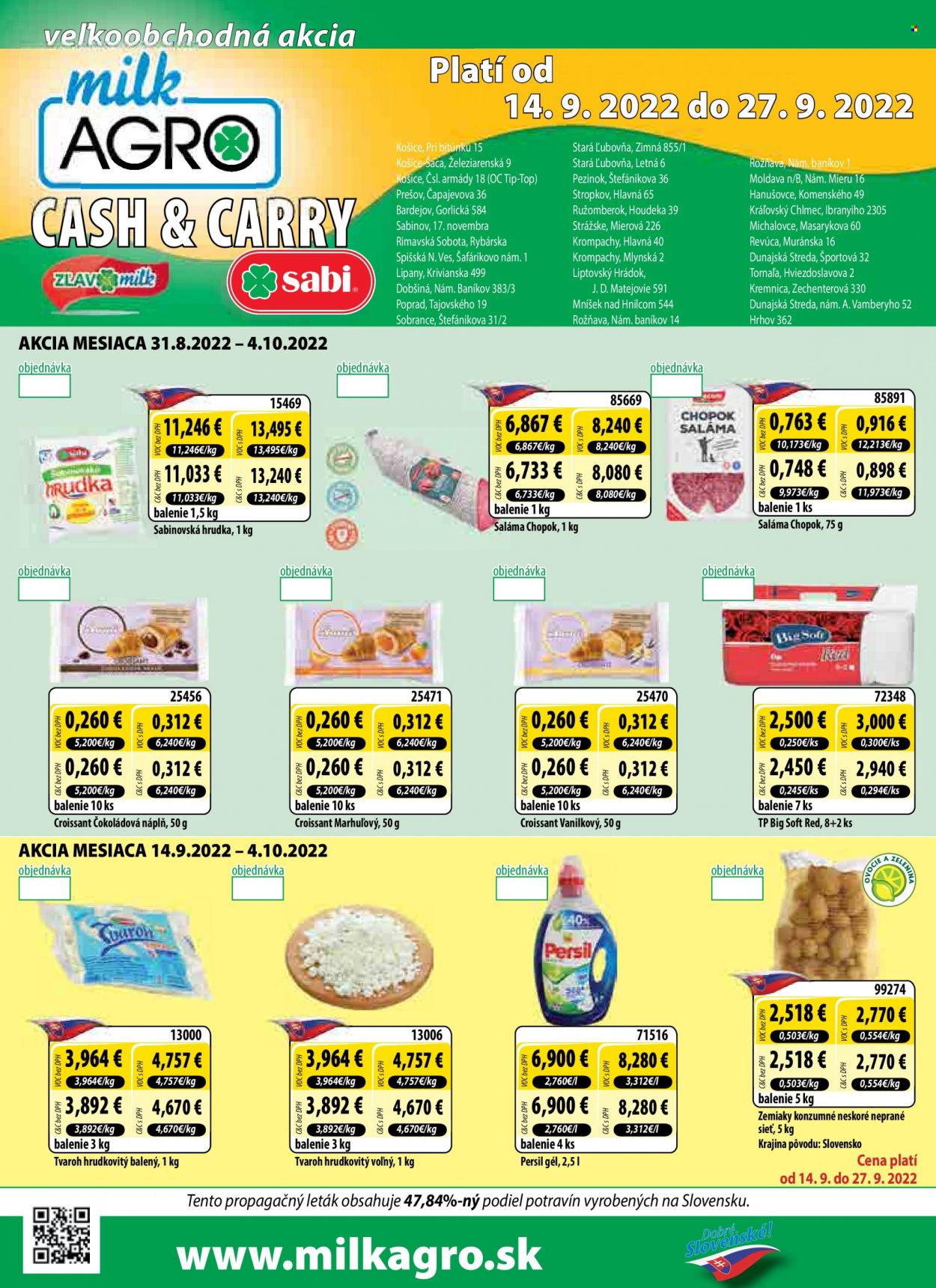 Leták Milk AGRO - 14.9.2022 - 27.9.2022. Strana 1