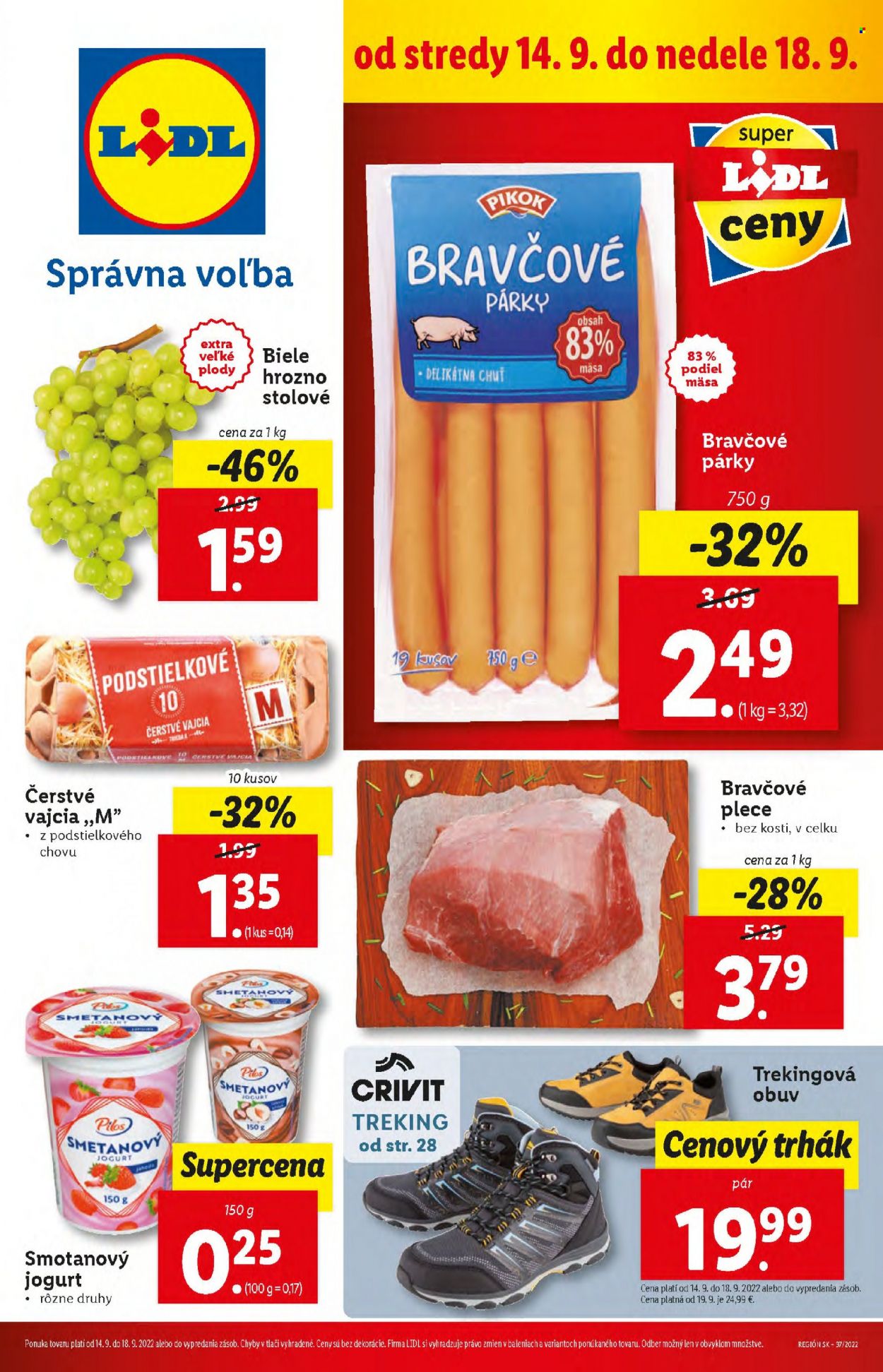 Leták Lidl - 14.9.2022 - 18.9.2022. Strana 1