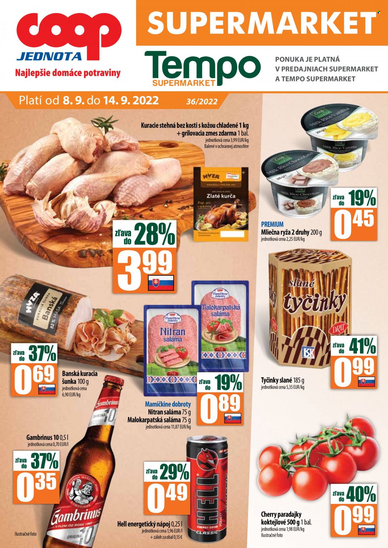 Leták COOP Jednota - 8.9.2022 - 14.9.2022. Strana 1