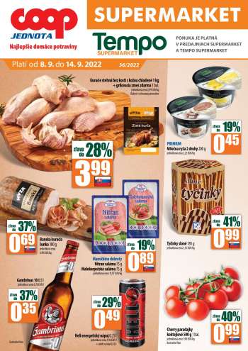 Leták COOP Jednota - 8.9.2022 - 14.9.2022.