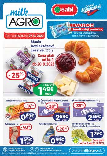 Leták Milk AGRO - 14.9.2022 - 27.9.2022.