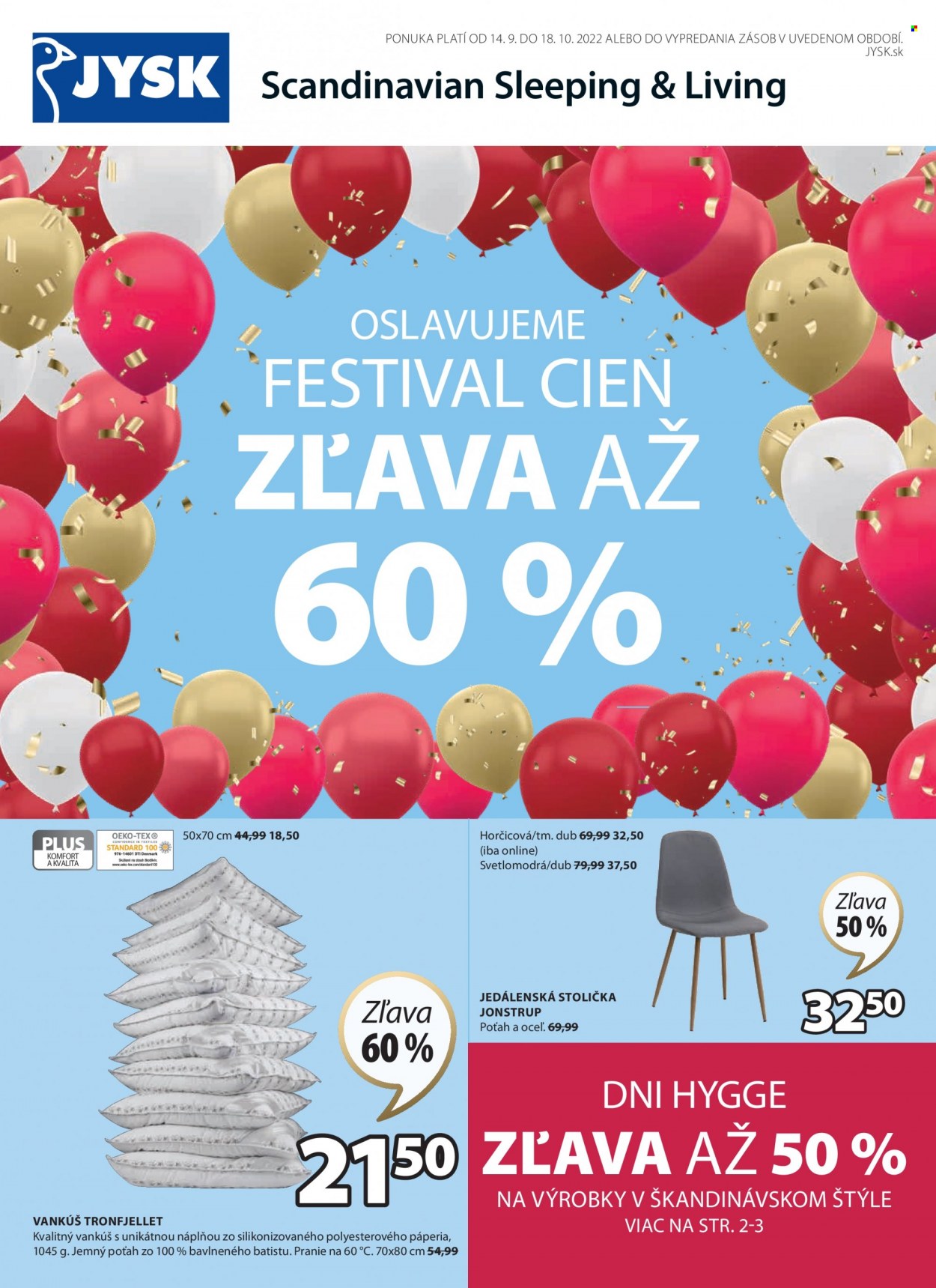 Leták JYSK - 14.9.2022 - 18.10.2022. Strana 1