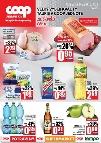 Leták COOP Jednota - 16.9.2022 - 28.9.2022.