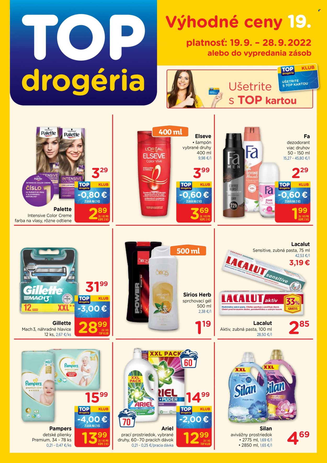 Leták TOP drogéria - 19.9.2022 - 28.9.2022. Strana 1