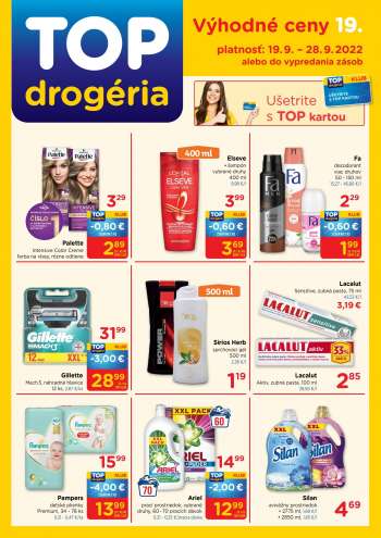 Leták TOP drogéria - 19.9.2022 - 28.9.2022.