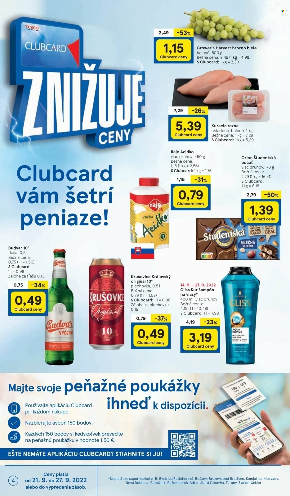 Leták TESCO supermarket - 21.9.2022 - 27.9.2022. Strana 4