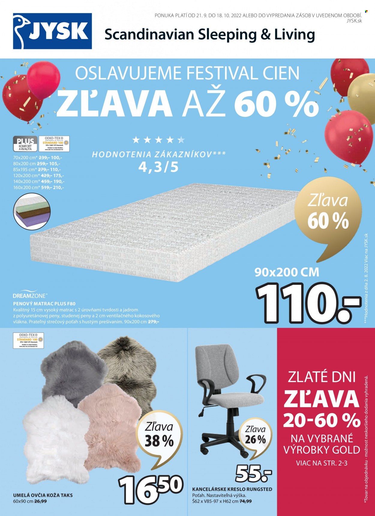 Leták JYSK - 21.9.2022 - 18.10.2022. Strana 1