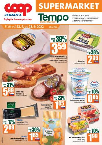 Leták COOP Jednota - 22.9.2022 - 28.9.2022.