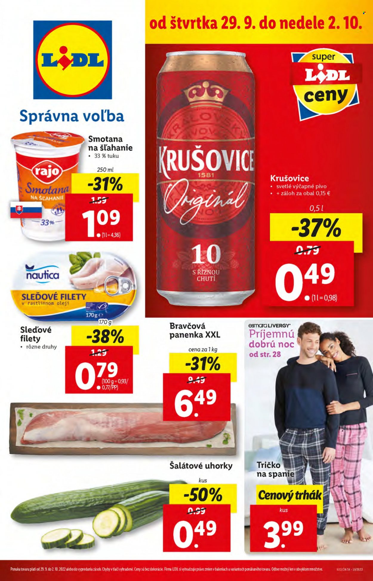 Leták Lidl - 29.9.2022 - 2.10.2022. Strana 1