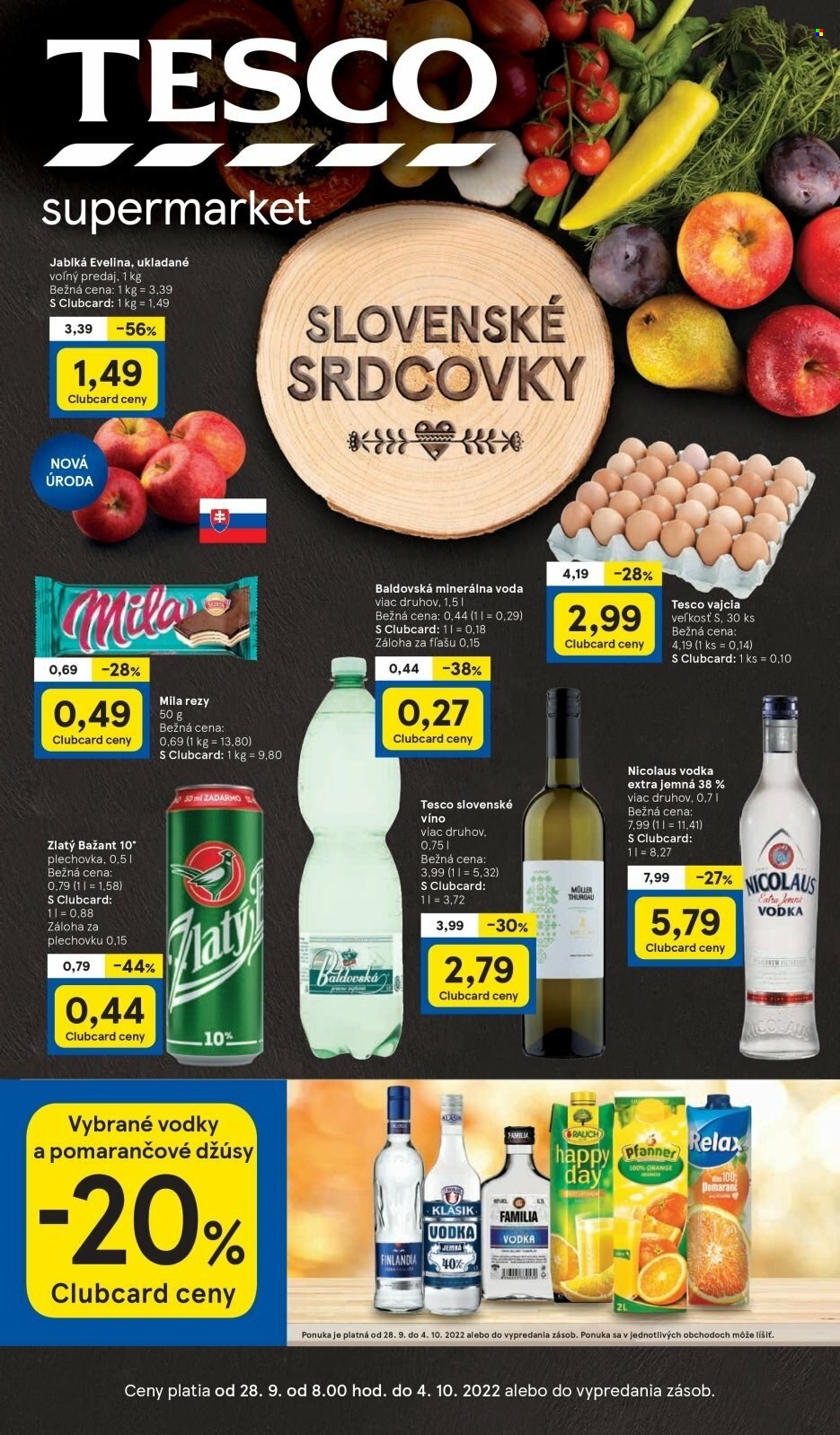 Leták TESCO supermarket - 28.9.2022 - 4.10.2022. Strana 1