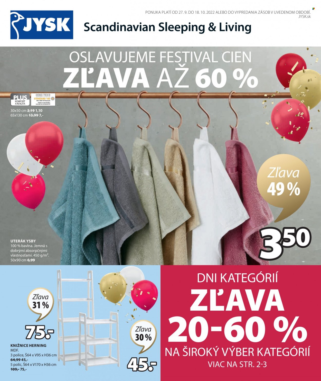 Leták JYSK - 27.9.2022 - 18.10.2022. Strana 1
