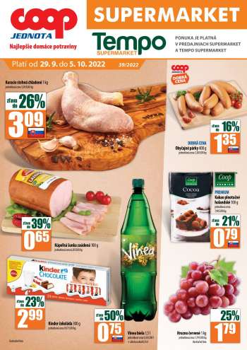 Leták COOP Jednota - 29.9.2022 - 5.10.2022.
