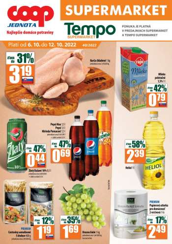 Leták COOP Jednota - 6.10.2022 - 12.10.2022.