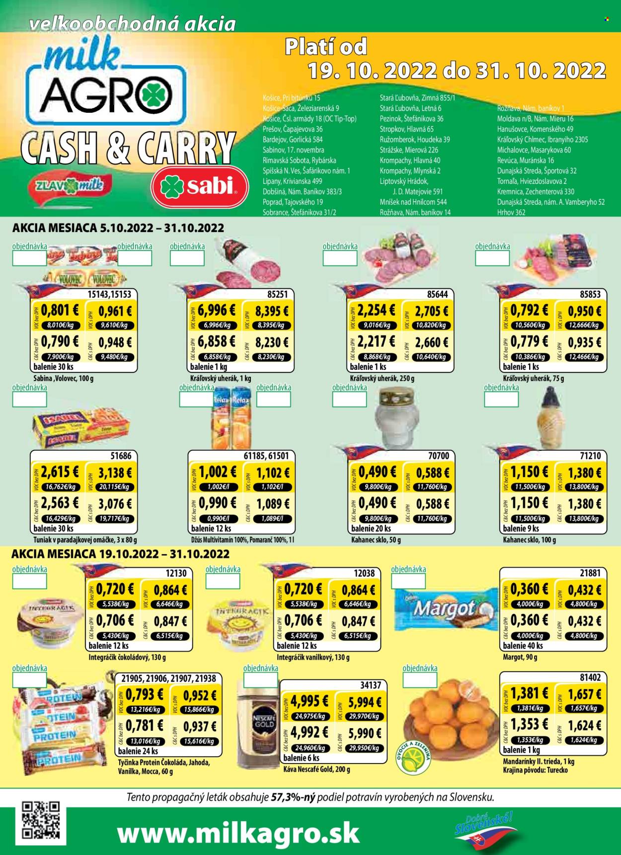 Leták Milk AGRO - 19.10.2022 - 31.10.2022. Strana 1