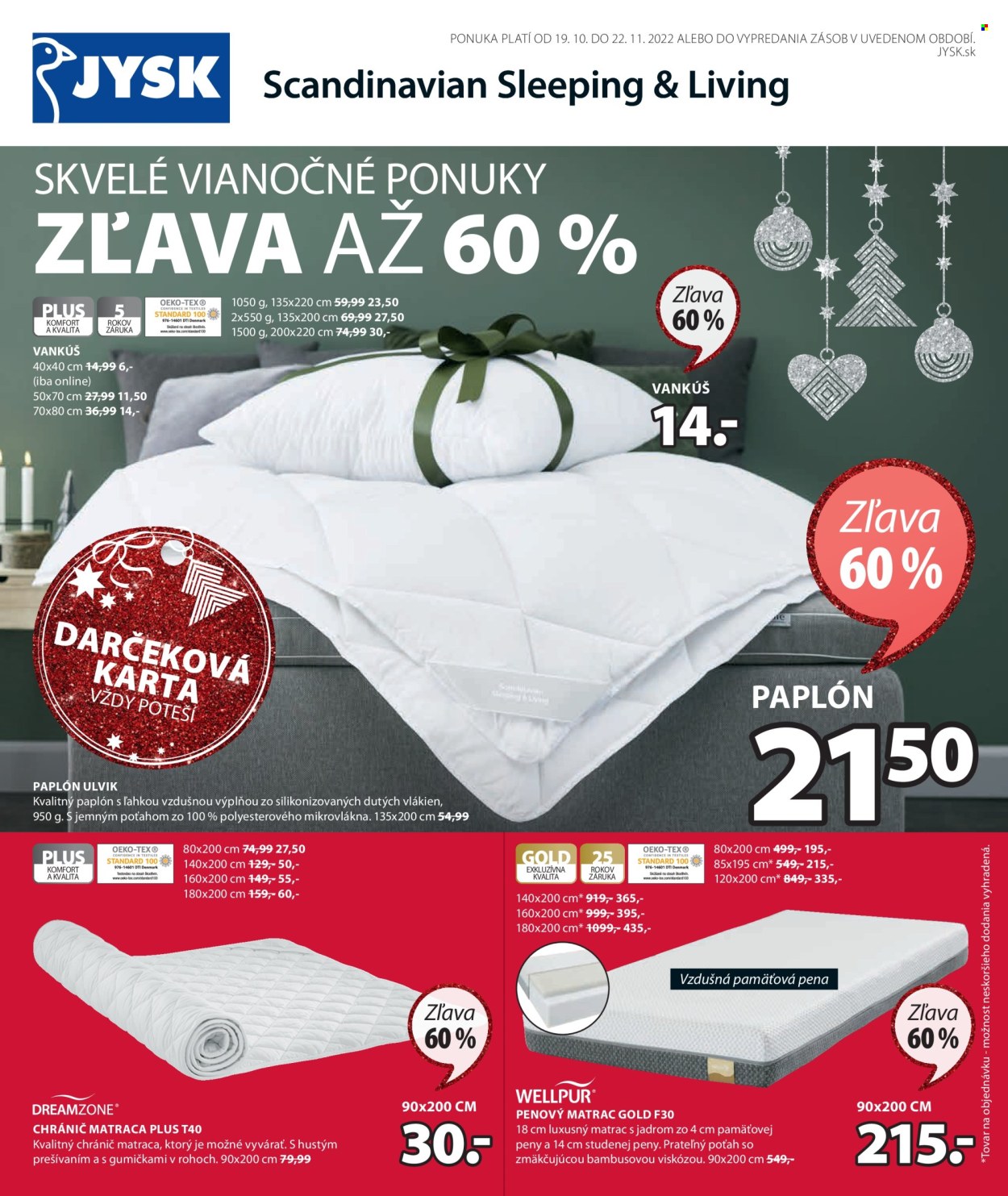 Leták JYSK - 19.10.2022 - 22.11.2022. Strana 1