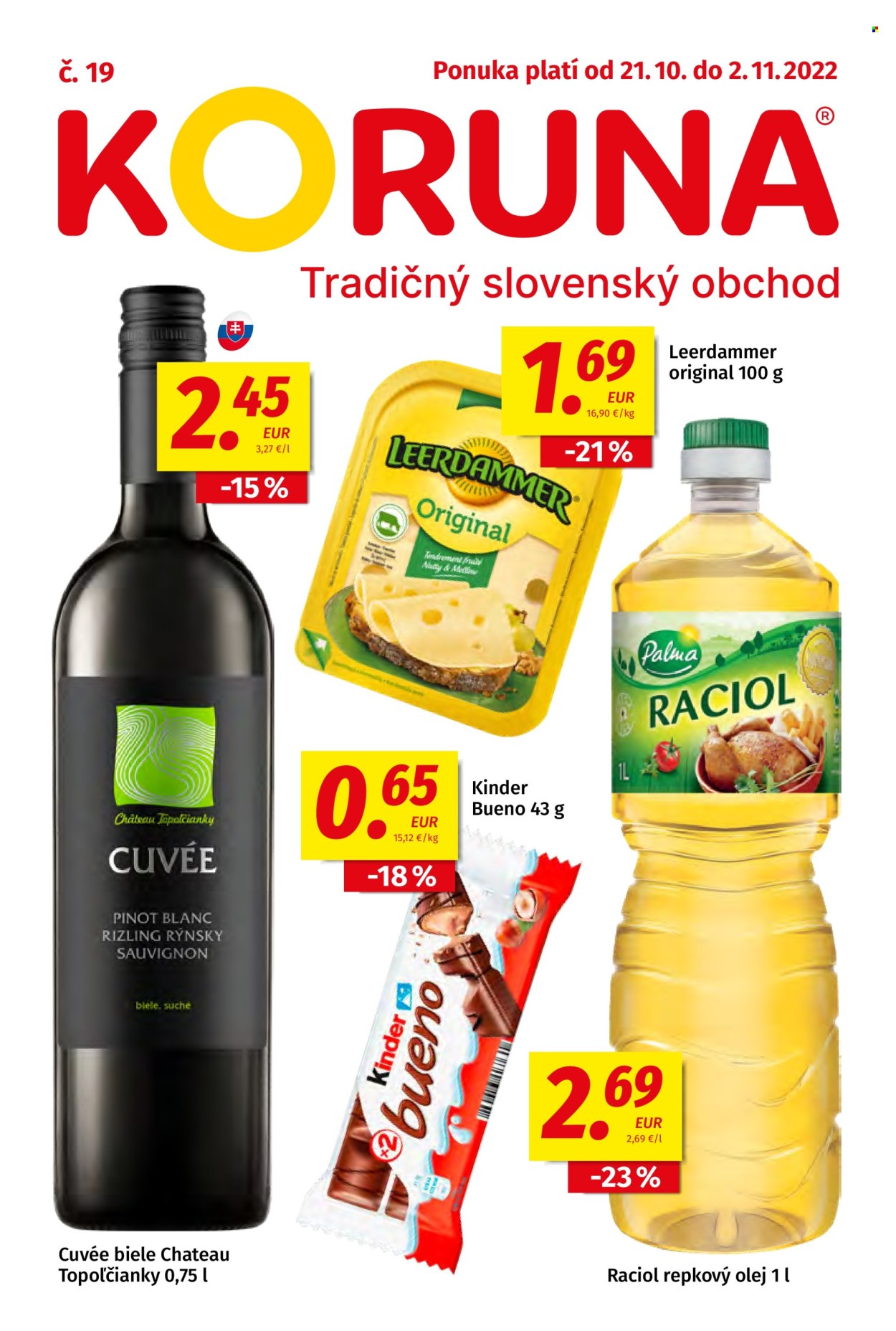 Leták Potraviny KORUNA - 21.10.2022 - 2.11.2022. Strana 1