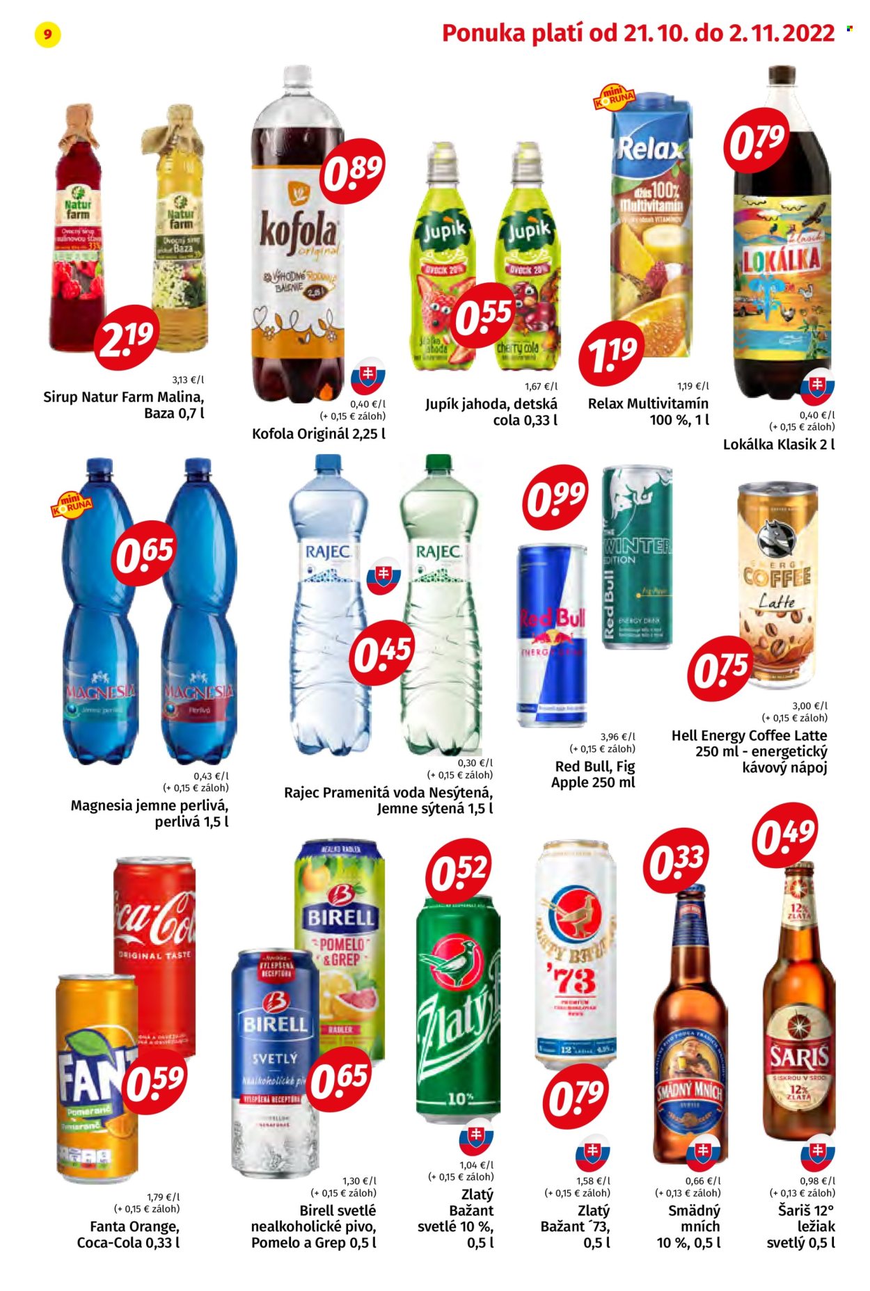Leták Potraviny KORUNA - 21.10.2022 - 2.11.2022. Strana 9
