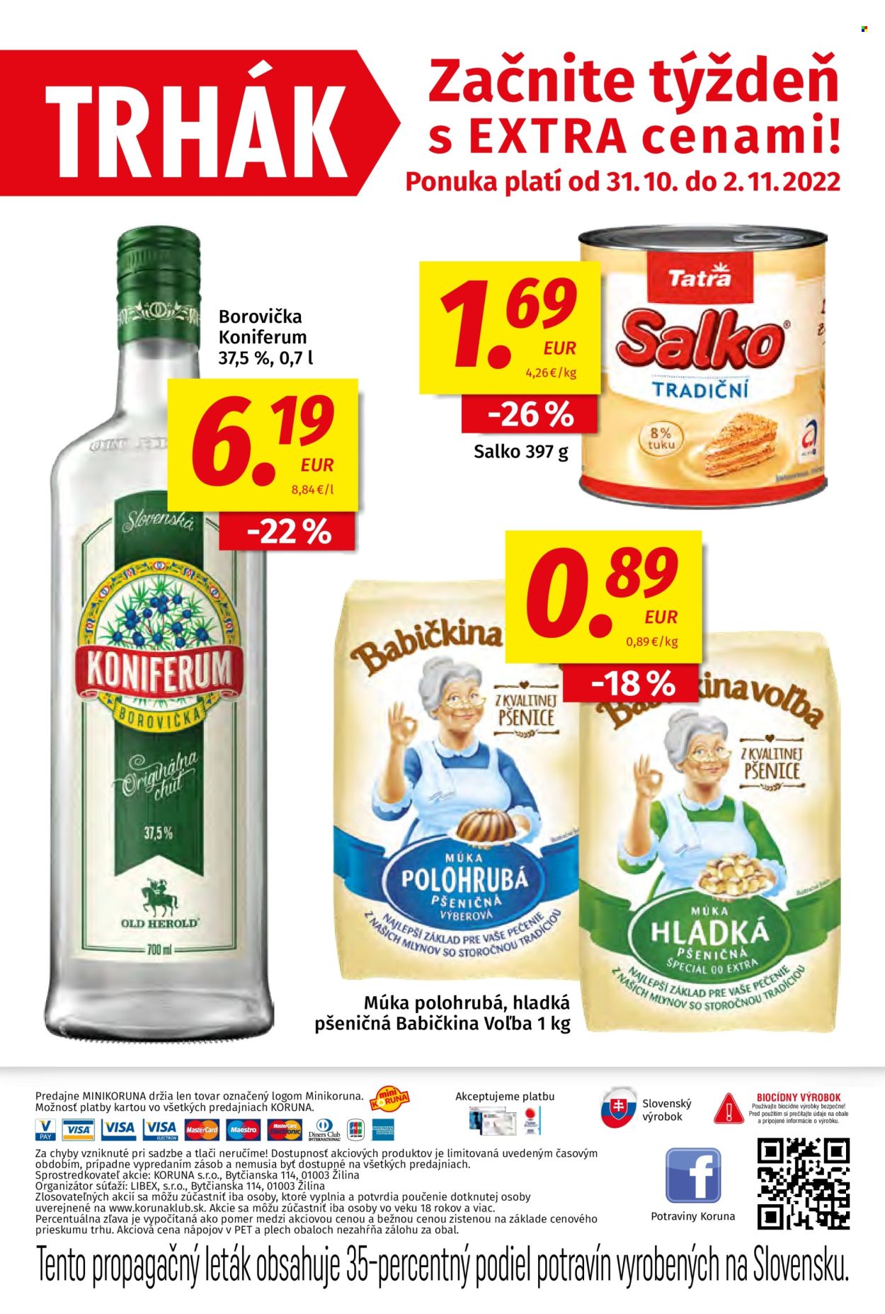 Leták Potraviny KORUNA - 21.10.2022 - 2.11.2022. Strana 12