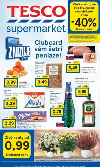 Leták TESCO supermarket - 26.10.2022 - 2.11.2022.