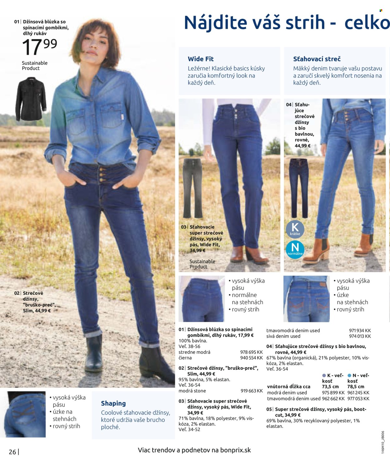 thumbnail - Leták Bonprix - 24.10.2022 - 11.2.2023 - Produkty v akcii - džínsy, strečové džínsy, nohavice, blúzka. Strana 28.
