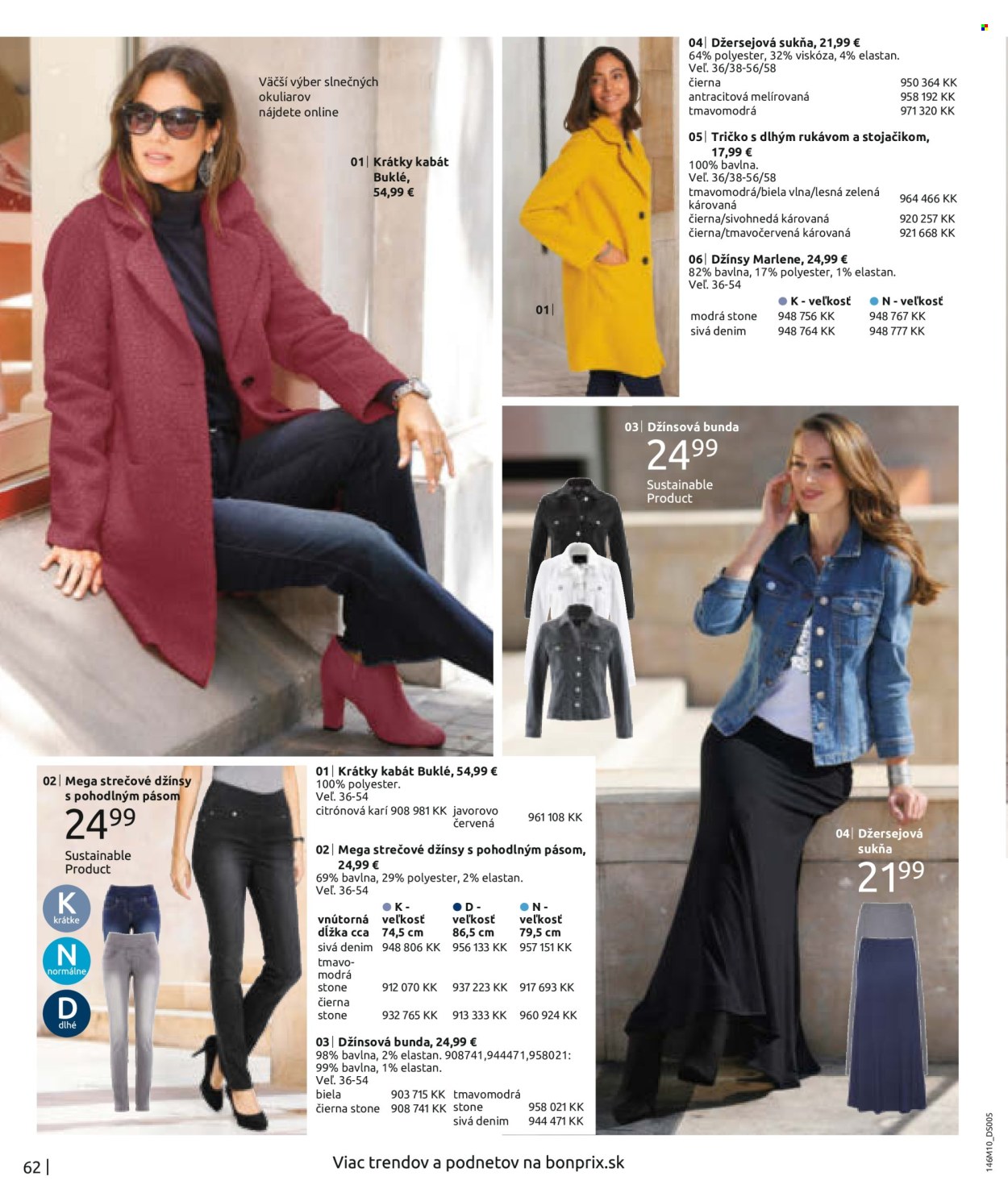 thumbnail - Leták Bonprix - 24.10.2022 - 11.2.2023 - Produkty v akcii - bunda, kabát, džínsy, strečové džínsy, nohavice, sukňa, tričko, tričko s dlhým rukávom. Strana 64.