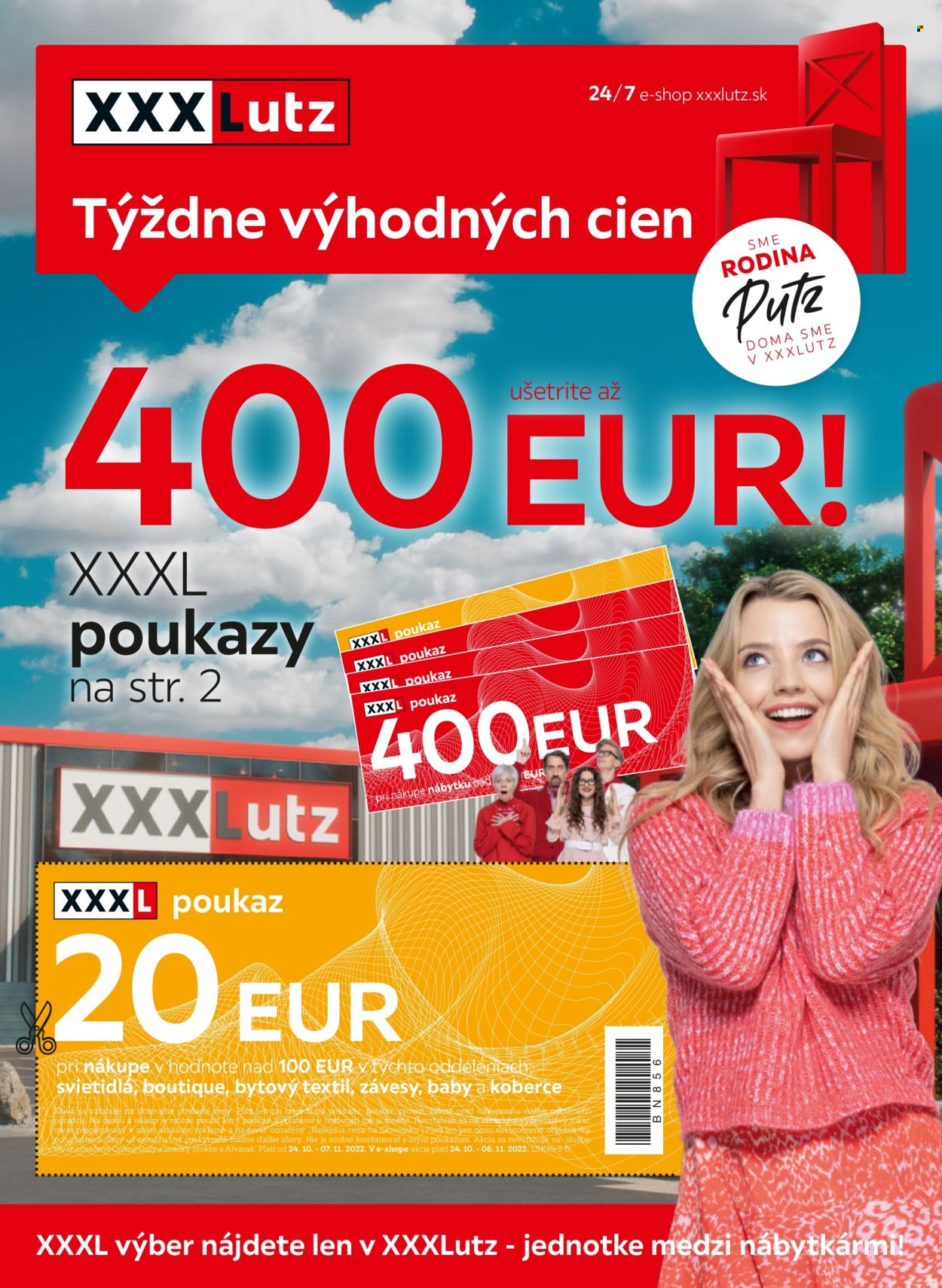 Leták XXXLutz - 24.10.2022 - 6.11.2022. Strana 1