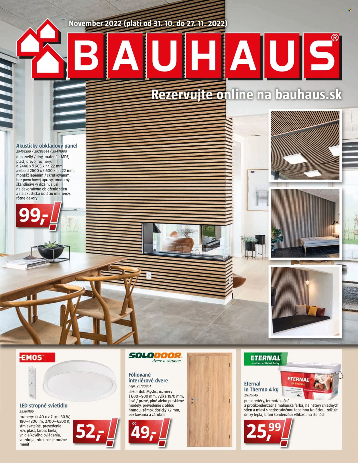 Leták Bauhaus - 31.10.2022 - 27.11.2022. Strana 1