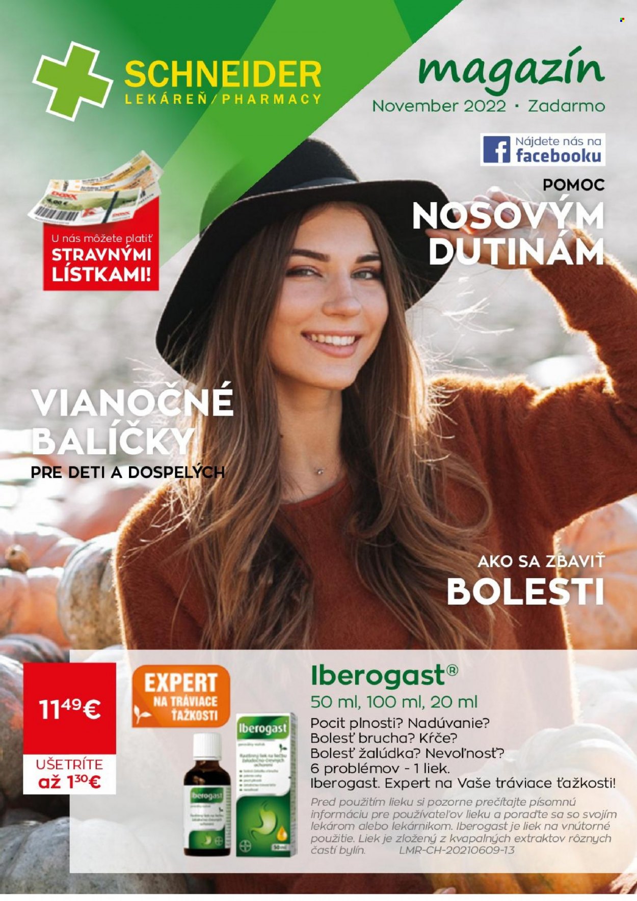 Leták Schneider Lekáreň - 1.11.2022 - 30.11.2022. Strana 1